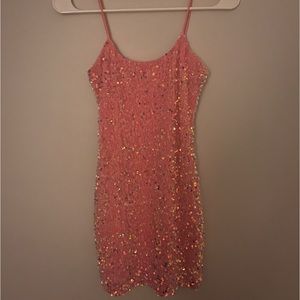 lucy in the sky pink hoco dress